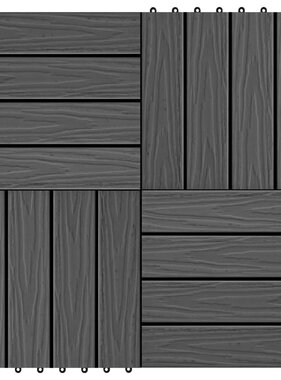 VidaXL Terrastegels diep reliëf 30x30 cm 1 m² HKC zwart 11 st