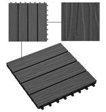 VidaXL Terrastegels diep reliëf 30x30 cm 1 m² HKC zwart 11 st