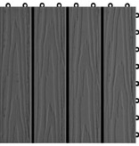 VidaXL Terrastegels diep reliëf 30x30 cm 1 m² HKC zwart 11 st