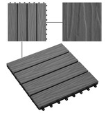 VidaXL Terrastegels diep reliëf 30x30 cm 1 m² HKC grijs 11 st