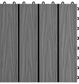 VidaXL Terrastegels diep reliëf 30x30 cm 1 m² HKC grijs 11 st