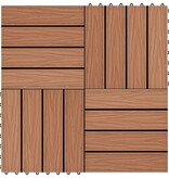 VidaXL Terrastegels diep reliëf 30x30 cm 1 m² HKC lichtbruin 11 st