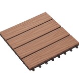 VidaXL Terrastegels diep reliëf 30x30 cm 1 m² HKC lichtbruin 11 st
