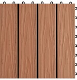 VidaXL Terrastegels diep reliëf 30x30 cm 1 m² HKC lichtbruin 11 st