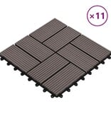 VidaXL Terrastegels 30x30 cm 1 m² HKC donkerbruin 11 st