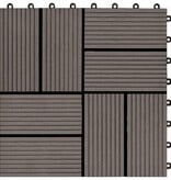 VidaXL Terrastegels 30x30 cm 1 m² HKC donkerbruin 11 st