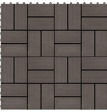 VidaXL Terrastegels 30x30 cm 1 m² HKC donkerbruin 11 st