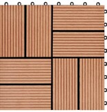 VidaXL Terrastegels 30x30 cm 1 m² HKC teakkleur 11 st