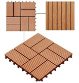 VidaXL Terrastegels 30x30 cm 1 m² HKC teakkleur 11 st