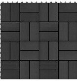 VidaXL Terrastegels 30x30 cm 1 m² HKC zwart 11 st