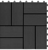 VidaXL Terrastegels 30x30 cm 1 m² HKC zwart 11 st