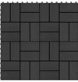 VidaXL Terrastegels 30x30 cm 1 m² HKC zwart 11 st