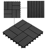 VidaXL Terrastegels 30x30 cm 1 m² HKC zwart 11 st