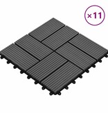 VidaXL Terrastegels 30x30 cm 1 m² HKC grijs 11 st