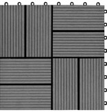 VidaXL Terrastegels 30x30 cm 1 m² HKC grijs 11 st