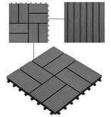 VidaXL Terrastegels 30x30 cm 1 m² HKC grijs 11 st