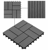 VidaXL Terrastegels 30x30 cm 1 m² HKC grijs 11 st