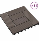 VidaXL Terrastegels 30x30 cm 1 m² HKC donkerbruin 11 st