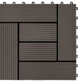 VidaXL Terrastegels 30x30 cm 1 m² HKC donkerbruin 11 st