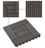 VidaXL Terrastegels 30x30 cm 1 m² HKC donkerbruin 11 st
