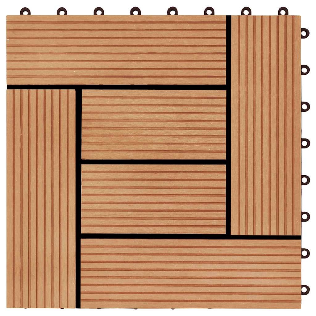VidaXL Terrastegels 30x30 cm 1 m² HKC teakkleur 11 st