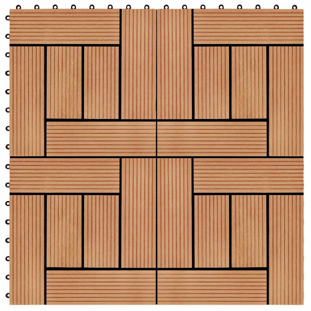 VidaXL Terrastegels 30x30 cm 1 m² HKC teakkleur 11 st