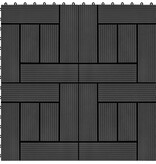 VidaXL Terrastegels 30x30 cm 1 m² HKC zwart 11 st