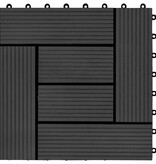 VidaXL Terrastegels 30x30 cm 1 m² HKC zwart 11 st