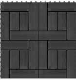 VidaXL Terrastegels 30x30 cm 1 m² HKC zwart 11 st