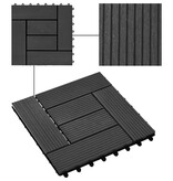 VidaXL Terrastegels 30x30 cm 1 m² HKC zwart 11 st