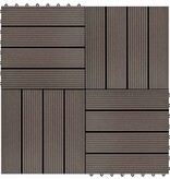 VidaXL Terrastegels 30x30 cm 1 m² HKC donkerbruin 11 st
