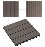 VidaXL Terrastegels 30x30 cm 1 m² HKC donkerbruin 11 st