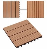 VidaXL Terrastegels 30x30 cm 1 m² HKC teakkleur 11 st