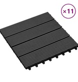 VidaXL Terrastegels 30x30 cm 1 m² HKC zwart 11 st