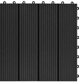 VidaXL Terrastegels 30x30 cm 1 m² HKC zwart 11 st