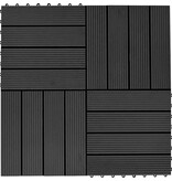 VidaXL Terrastegels 30x30 cm 1 m² HKC zwart 11 st