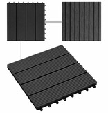 VidaXL Terrastegels 30x30 cm 1 m² HKC zwart 11 st