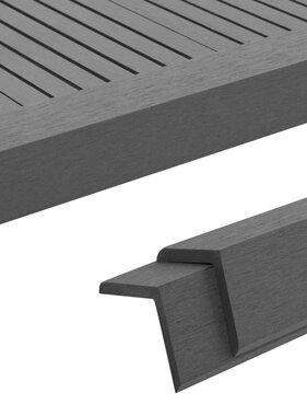 VidaXL Terras hoekplinten 5 st 170 cm HKC grijs