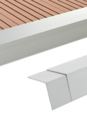 VidaXL 5 st Terras hoekplinten 170 cm aluminium zilverkleurig