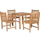 VidaXL 5-delige Tuinset massief teakhout