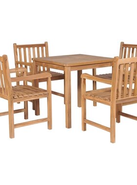VidaXL 5-delige Tuinset massief teakhout