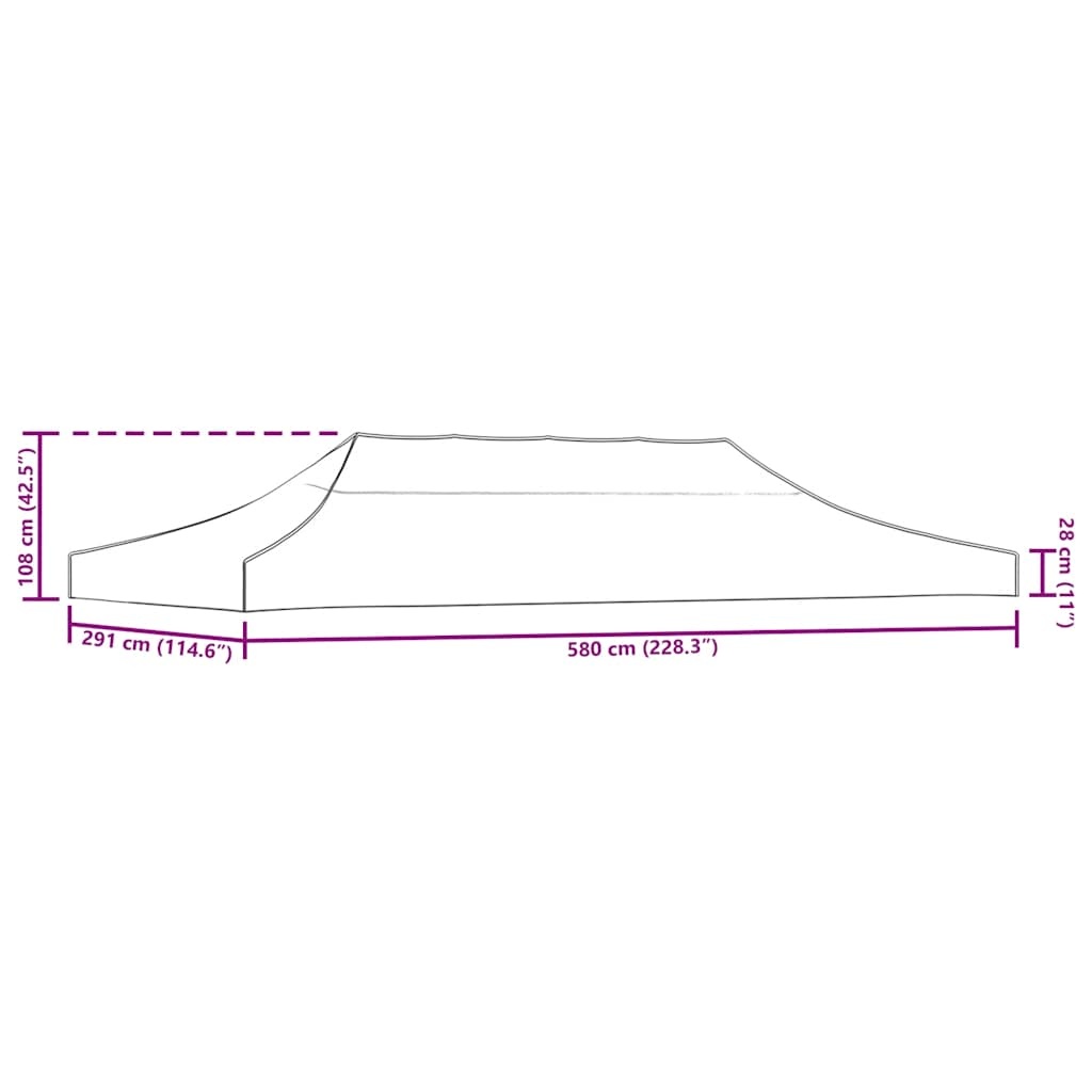 VidaXL Partytentdak 3x6 m crème