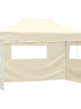 VidaXL Vouwtent met 3 wanden 3x4,5 m crème