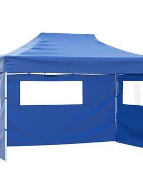 VidaXL Vouwtent met 3 wanden 3x4,5 m blauw