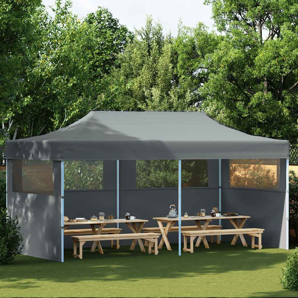 VidaXL Partytent pop-up inklapbaar met zijwanden 3x6 m antraciet