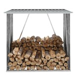 VidaXL Haardhoutschuur 163x83x154 cm gegalvaniseerd staal grijs