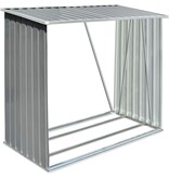 VidaXL Haardhoutschuur 163x83x154 cm gegalvaniseerd staal grijs