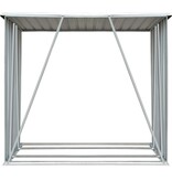 VidaXL Haardhoutschuur 163x83x154 cm gegalvaniseerd staal grijs