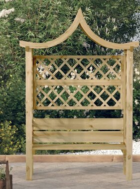 VidaXL Pergola met dak en bank geïmpregneerd grenenhout