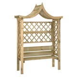 VidaXL Pergola met dak en bank geïmpregneerd grenenhout